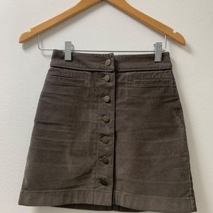 Aritzia Wilfred Free Brown Corduroy Skirt 00